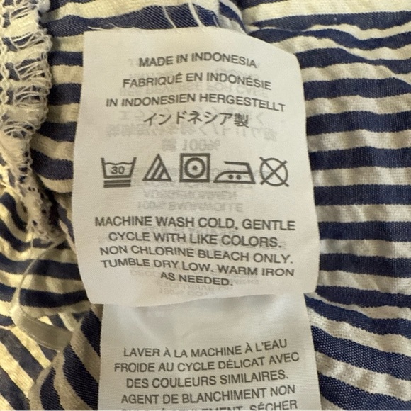 J.Crew Blue and White Striped Cotton Seersucker Ruffle Jumpsuit Size XXS - Picture 8 of 12